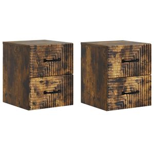 vidaXL Seinale kinnitatav &ouml;&ouml;tis 2 pcs Suitsutatud tamm Tehispuit