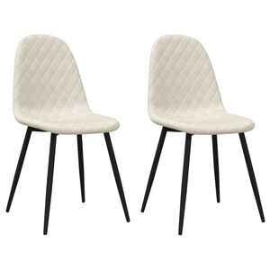 vidaXL söögitoolid 2 tk, kreemjas, samet