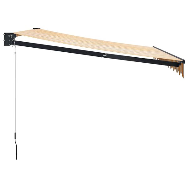 vidaXL sisset&otilde;mmatav varikatus kollane-valge 3x2,5 m kangas/alumiinium