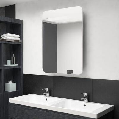 vidaXL LED vannitoa peegelkapp, valge, 60x11x80 cm