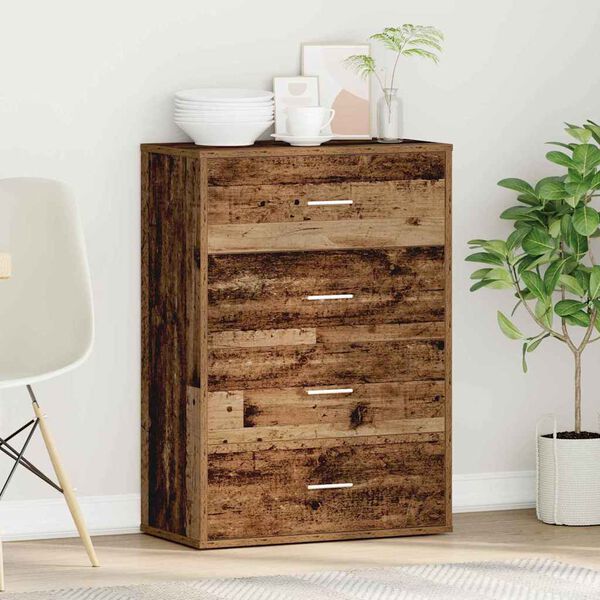 vidaXL Kõide sahtliga Vana puit 60 x 31 x 84 cm Tehispuit