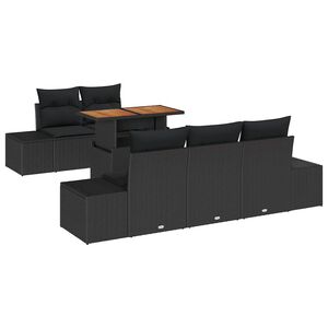 vidaXL Aia Diivanikomplekt ladustamisega 6 pcs Must Pol&uuml;rooster