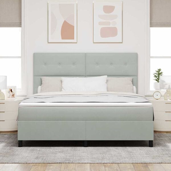 vidaXL Karbi vedrumadrats madratsiga Helehall 180 x 200 cm kangas