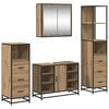 vidaXL Vannitoa m&ouml;&ouml;bleset sahtliga riiuliga 4 pcs K&auml;sit&ouml;&ouml;puu Tehispuit
