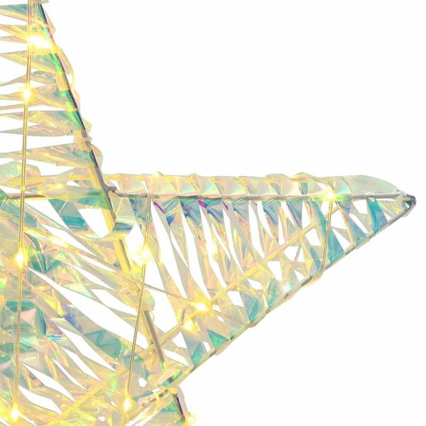 vidaXL 3D täht koos 50 LED-iga Soe valge 55 x 52.5 x 9 cm PET