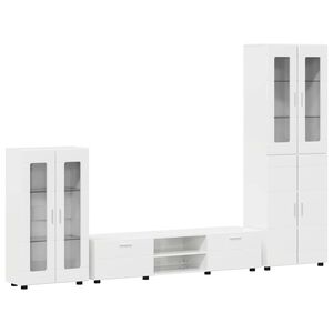 vidaXL Telerikapi komplekt FLORIN 3 pcs Kergelt l&auml;ikiv valge Tehispuit