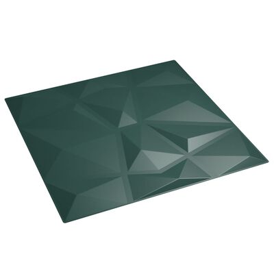 vidaXL seinapaneelid 24 tk, roheline, 50 x 50 cm, EPS 6 m², teemant