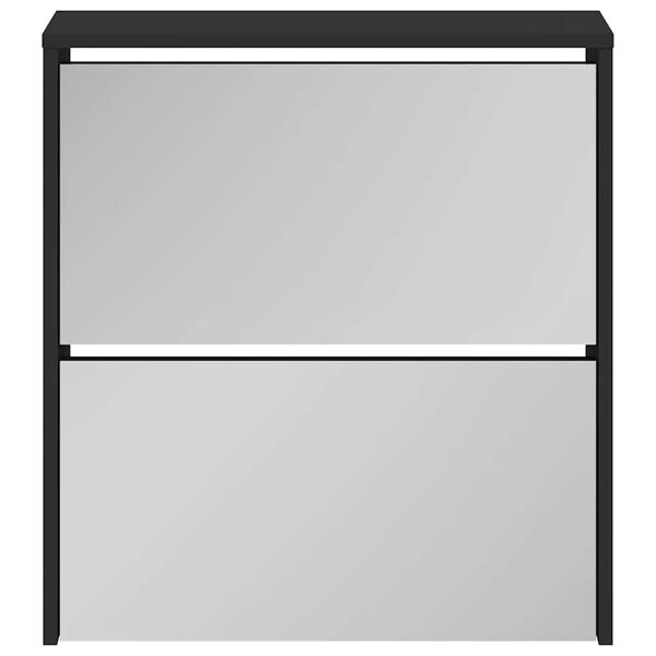 vidaXL 2 sahtliga kingakapp, peegliga, must, 63 x 17 x 67 cm