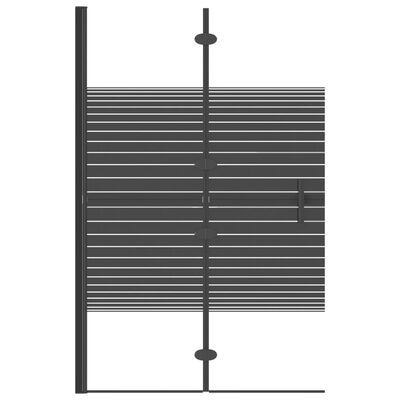 vidaXL volditav dušinurk, ESG-klaas, 80 x 140 cm, must