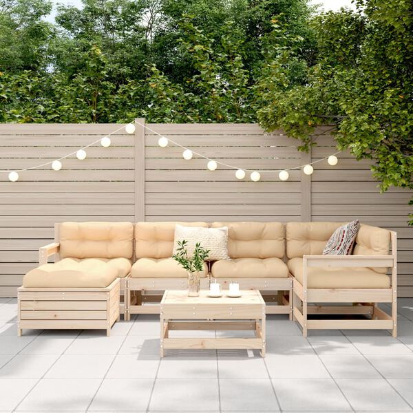 vidaXL 7-osaline aiadiivani komplekt, m&auml;nnipuit