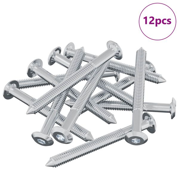 vidaXL Kinnitus 12 pcs H&otilde;bedane M6 x 60 mm Teras