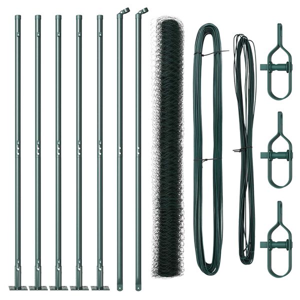 vidaXL Aiapost Roheline 10 x 1,6 m (50 mm v&otilde;rk) Terased ja PVC