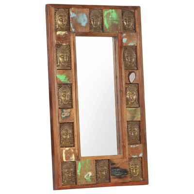 vidaXL peegel Buddha piltidega, 50 x 80 cm, taastatud puit