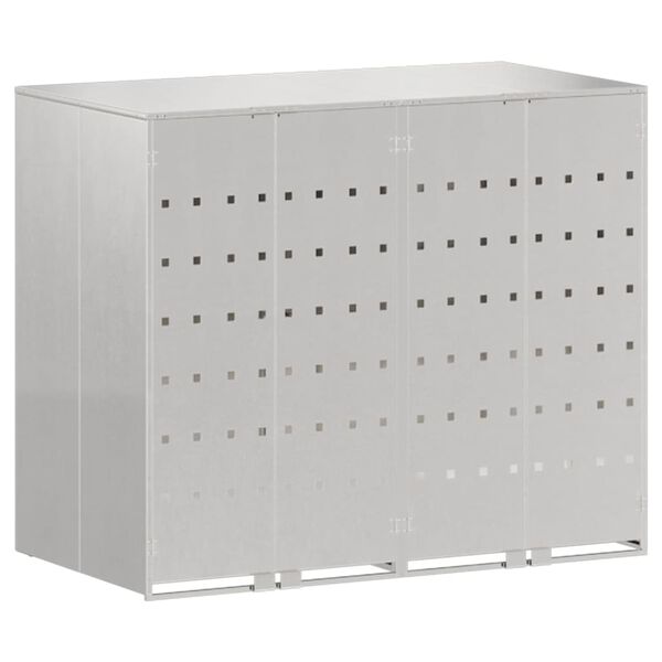 vidaXL Ratta prügikasti hoidmine 3 prügikasti jaoks Hõbedane