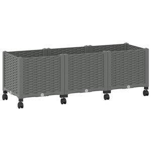 vidaXL Aiakast v&auml;hemalt ratastega Helehall 120 x 40 x 48 cm PP