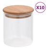 vidaXL klaasist s&auml;ilituspurgid, bambusest kaanega, 10 tk, 600 ml