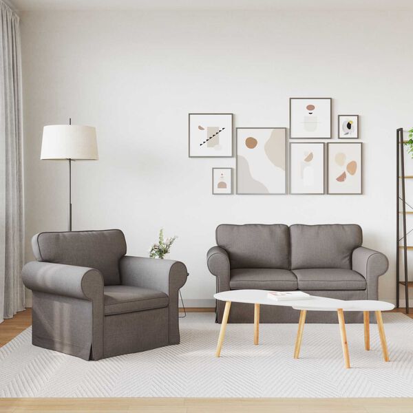 vidaXL Diivan 2 pcs Pruunikashall 155 x 82 x 80 cm kangas