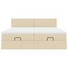 vidaXL Ottomani voodiraam madratsitega, kreemjas, 160x200cm, kangas