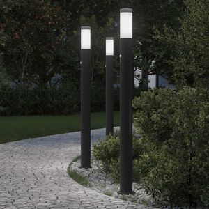 vidaXL anduriga pollarvalgustid 3 tk 110 cm roostevabast terasest IP44