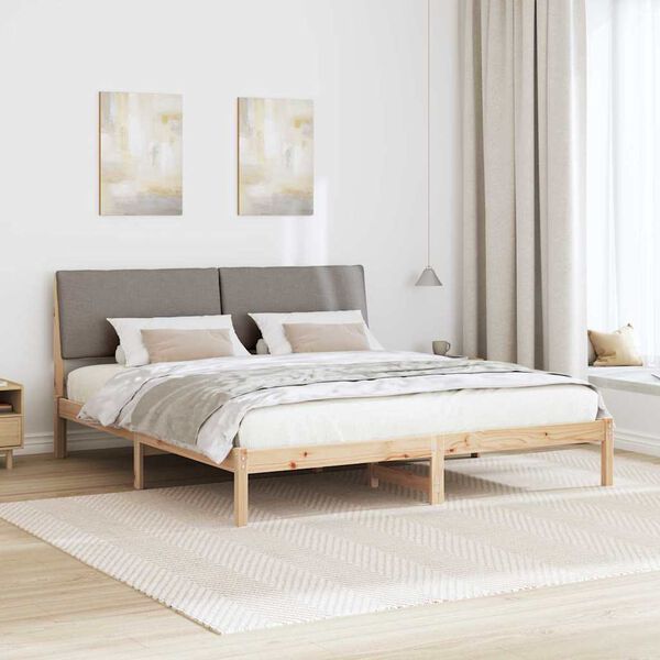 vidaXL Beti raam peaga Pruun ja taupe 200 x 200 cm M&auml;nnipuit