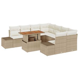 vidaXL Aia Diivanikomplekt ladustamisega 9 pcs Beež Pol&uuml;rooster