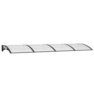 vidaXL ukse varikatus, must, 350x100 cm, pol&uuml;karbonaat