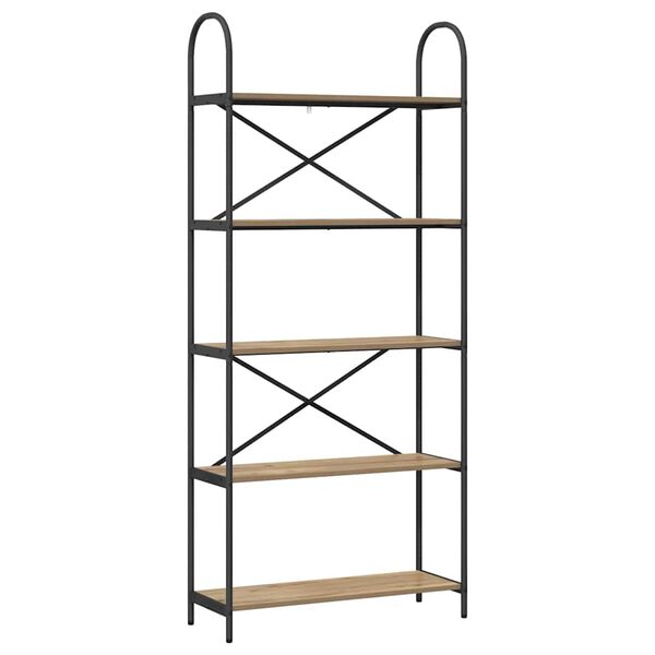 vidaXL Raamatukapp K&auml;sit&ouml;&ouml;puu 80 x 30 x 183 cm Tehispuit