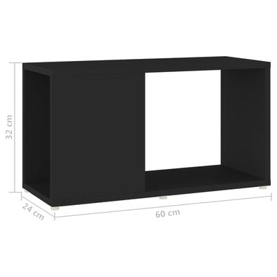 vidaXL telerikapp, must, 60 x 24 x 32 cm, puitlaastplaat