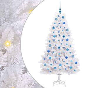 vidaXL Kunstlik kokkupandav j&otilde;ulupuu Valge 180 cm PVC ja teras