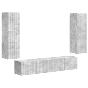 vidaXL Telerikapi komplekt 4 pcs Betoonhall Tehispuit