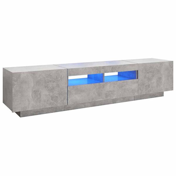 vidaXL telerialus LED-tuledega, betoonhall, 180 x 35 x 40 cm