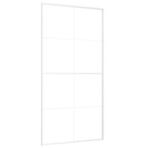 vidaXL liuguks, ESG-klaas ja alumiinium, 102,5 x 205 cm, valge