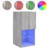 vidaXL LED-tuledega telerikapp, hall Sonoma tamm, 30,5 x 30 x 60 cm