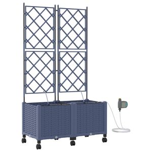 vidaXL Aiakonteiner Kastmise ja Ratastega 2 tk Hall 80 x 40 x 148 cm