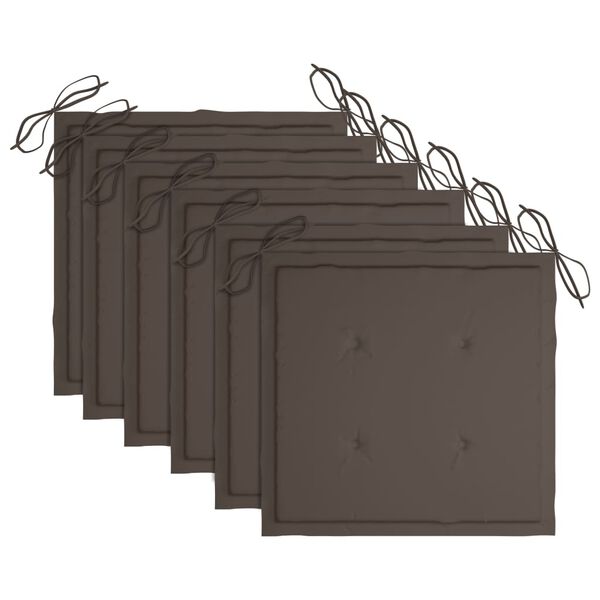 vidaXL kokkupandavad aiatoolid, 6 tk, patjadega, akaatsiapuit