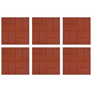 vidaXL Sammukhind 6 pcs Punane 40,5 x 40,5 x 2 cm Kumm
