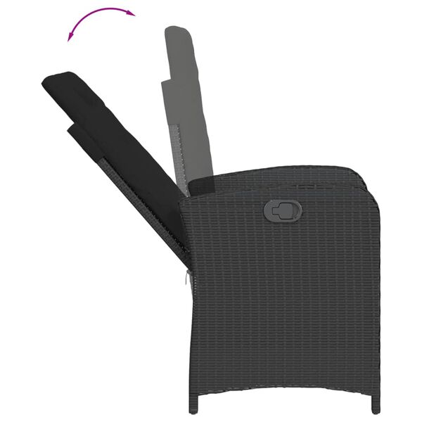 vidaXL 7-osaline aiam&ouml;&ouml;blikomplekt patjadega, must, pol&uuml;rotang