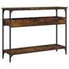 vidaXL riiuliga konsoollaud, suitsutatud tamm, 100x29x75 cm, tehispuit