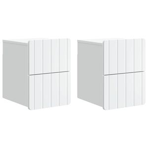 vidaXL Seinale kinnitatav &ouml;&ouml;tis sahtliga 2 pcs Valge 33 x 34,5 x 43 cm