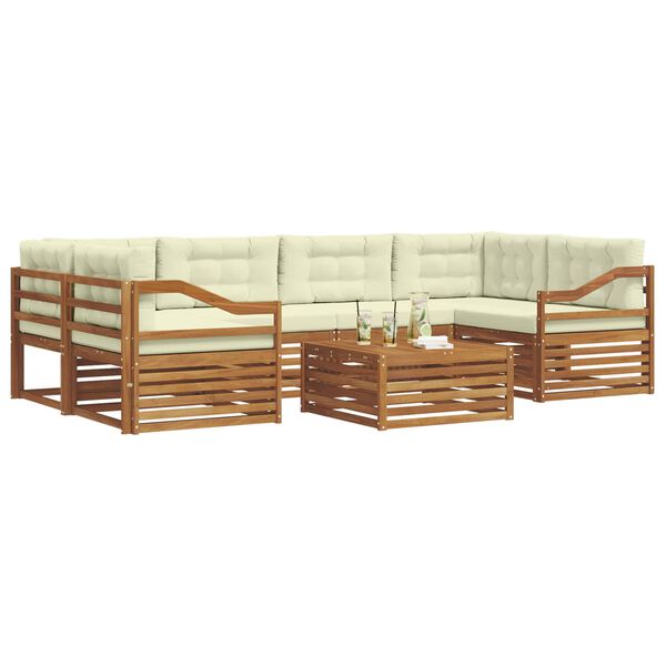 vidaXL V&auml;li diivanikomplekt padjaga 7 pcs Looduslik ja kreem