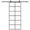 vidaXL liuguks tarvikutega, must, 90 x 205 cm, ESG-klaas