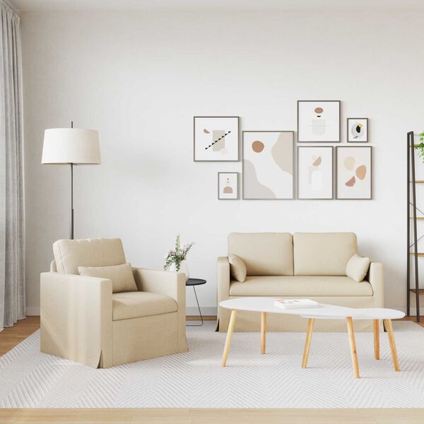 vidaXL Diivan 2 pcs cream 139 x 78 x 80 cm kangas