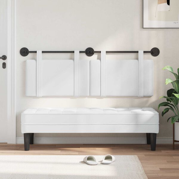 vidaXL Rippuv Peatoe Seinale kinnitatav Valge 130 x 55 x 5 cm kangas