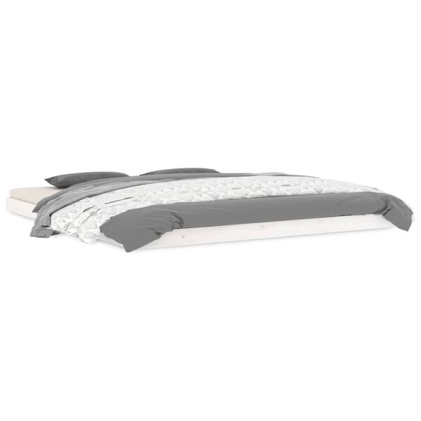 vidaXL voodiraam, valge, 180 x 200 cm, männipuit