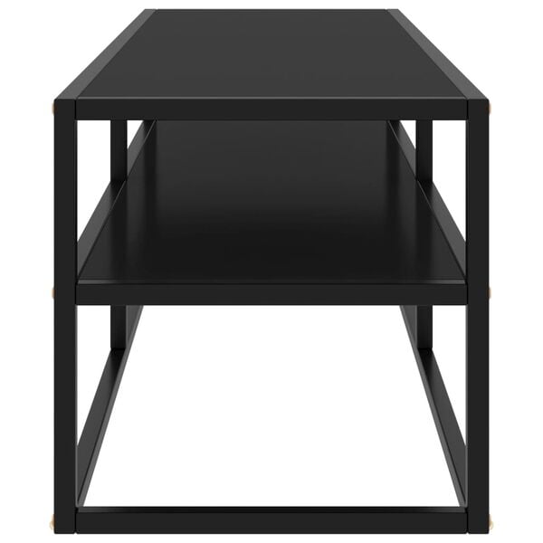 vidaXL telerialus must, musta klaasiga, 120 x 40 x 40 cm