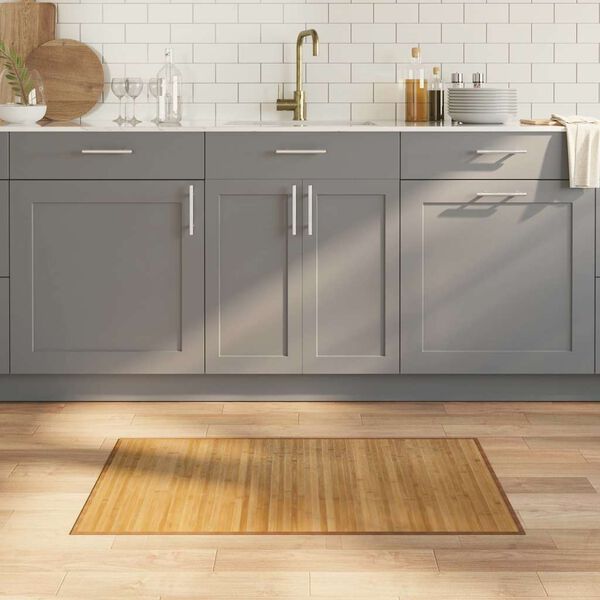 vidaXL vaip, ristk&uuml;likukujuline, naturaalne, 60 x 100 cm, bambus