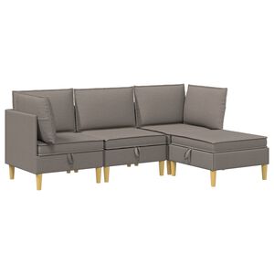 vidaXL Modulaarne diivanisari koos ladustamisega 4 pcs Pruunikashall