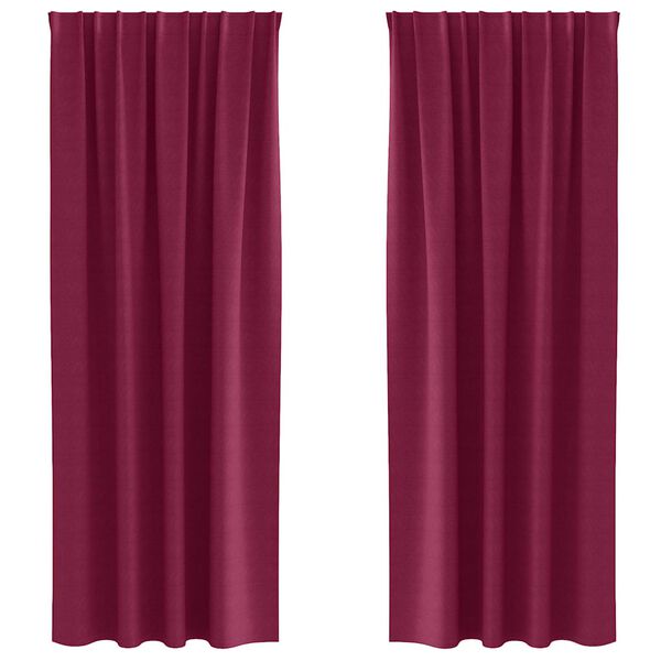 vidaXL Kardinad r&otilde;ngastega 2 pcs Veinpunane 245 x 140 cm Pol&uuml;ester