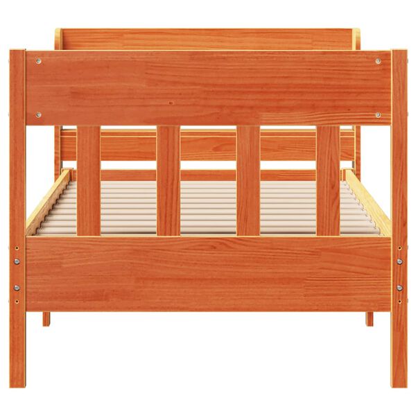 vidaXL voodiraam ilma madratsita, vahapruun, 90 x 200 cm, m&auml;nnipuit