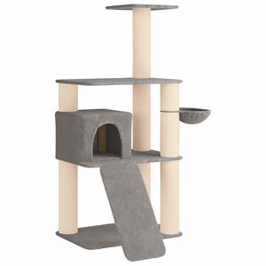 vidaXL Kassipuu kraapimispostidega Helehall 173 cm
